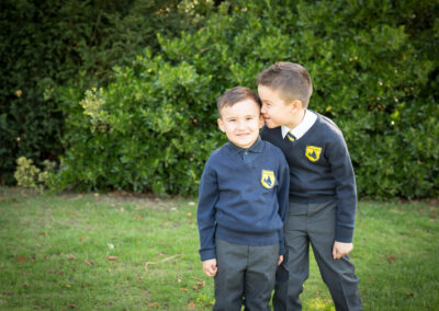 Brothers school photo outside in Beckenham