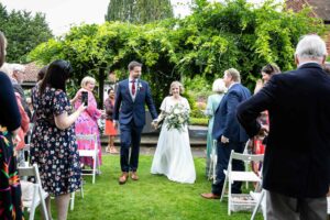 outdoor ceremony at Oaks Farm weddings taken by Bromley wedding photographer