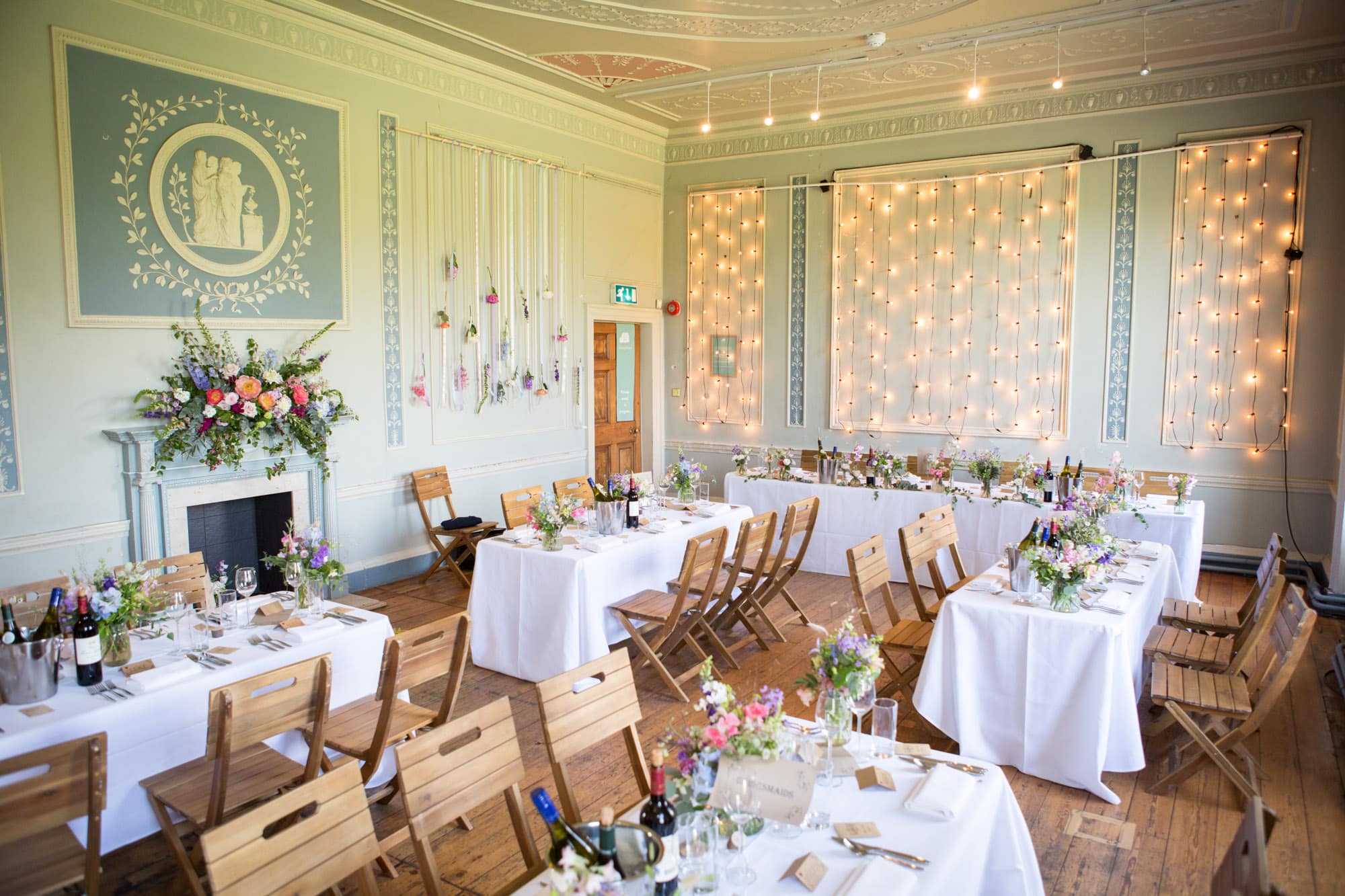 interior shot of wedding dining room taken by Beckenham wedding photographer